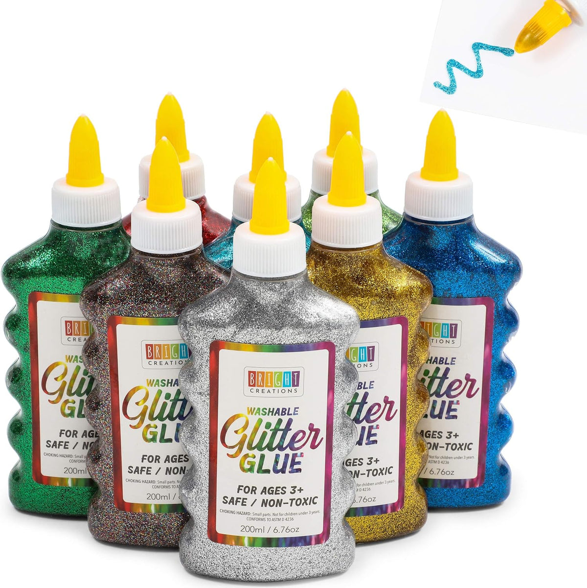 bright creations glitter glue variety pack (8 colors, main product view