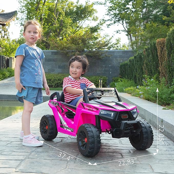 TOBBI 12V Kids Ride on Car, Electric Off-Road UTV Truck - Image 9