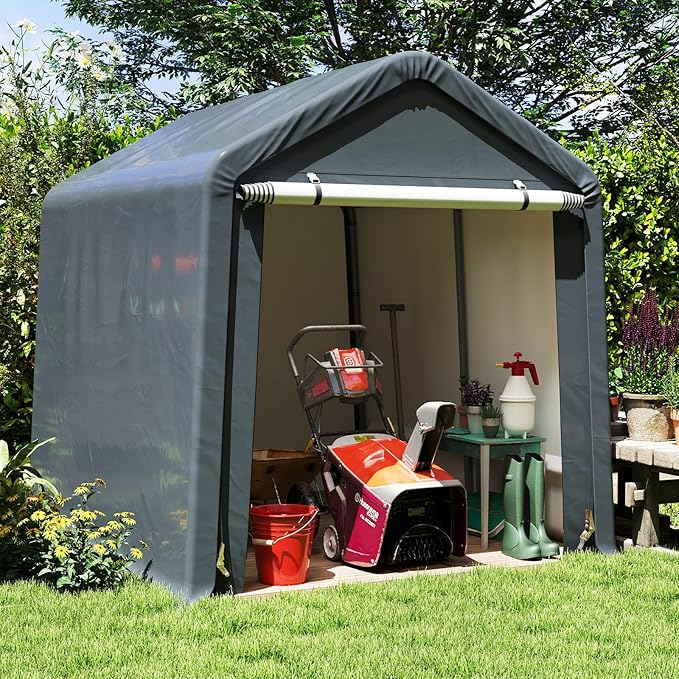 Tangkula 8x6.5Ft Portable Shed, Outdoor Storage Shelter - Image 2