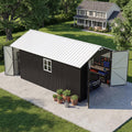 patiowell 12x20 ft enclosed metal carport, large heavy, main product view
