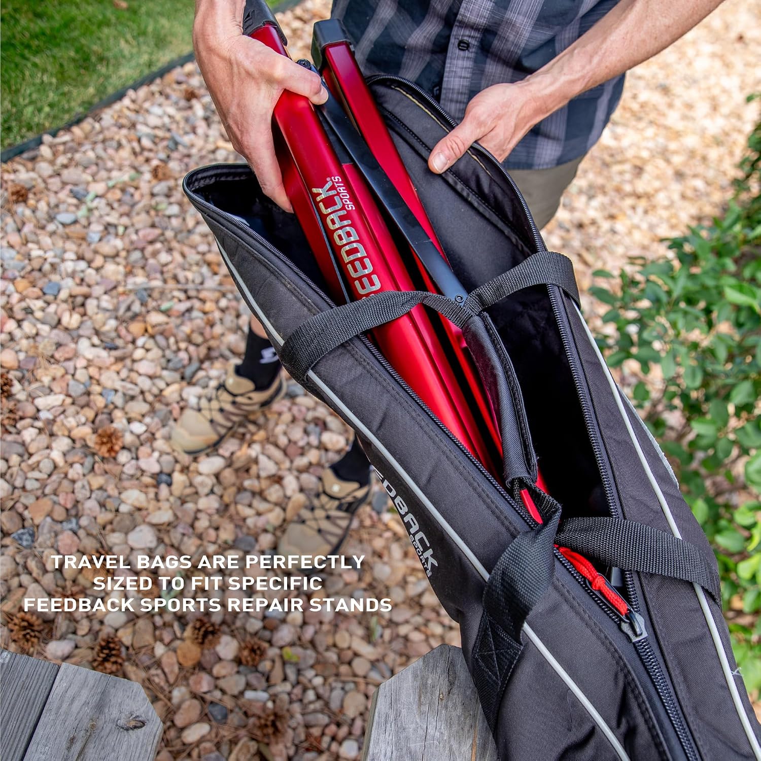 Feedback Sports Padded Travel Bag for Sprint Repair Stand, HD Denier Fabric | Custom fit for Sprint repair stand; padded abrasion-resistant tote protects your workstand during travel or storage