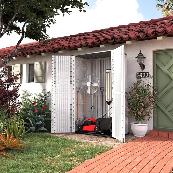 HOMSPARK Storage Shed Weather Resistance, Outdoor Storage Cabinet - Image 5
