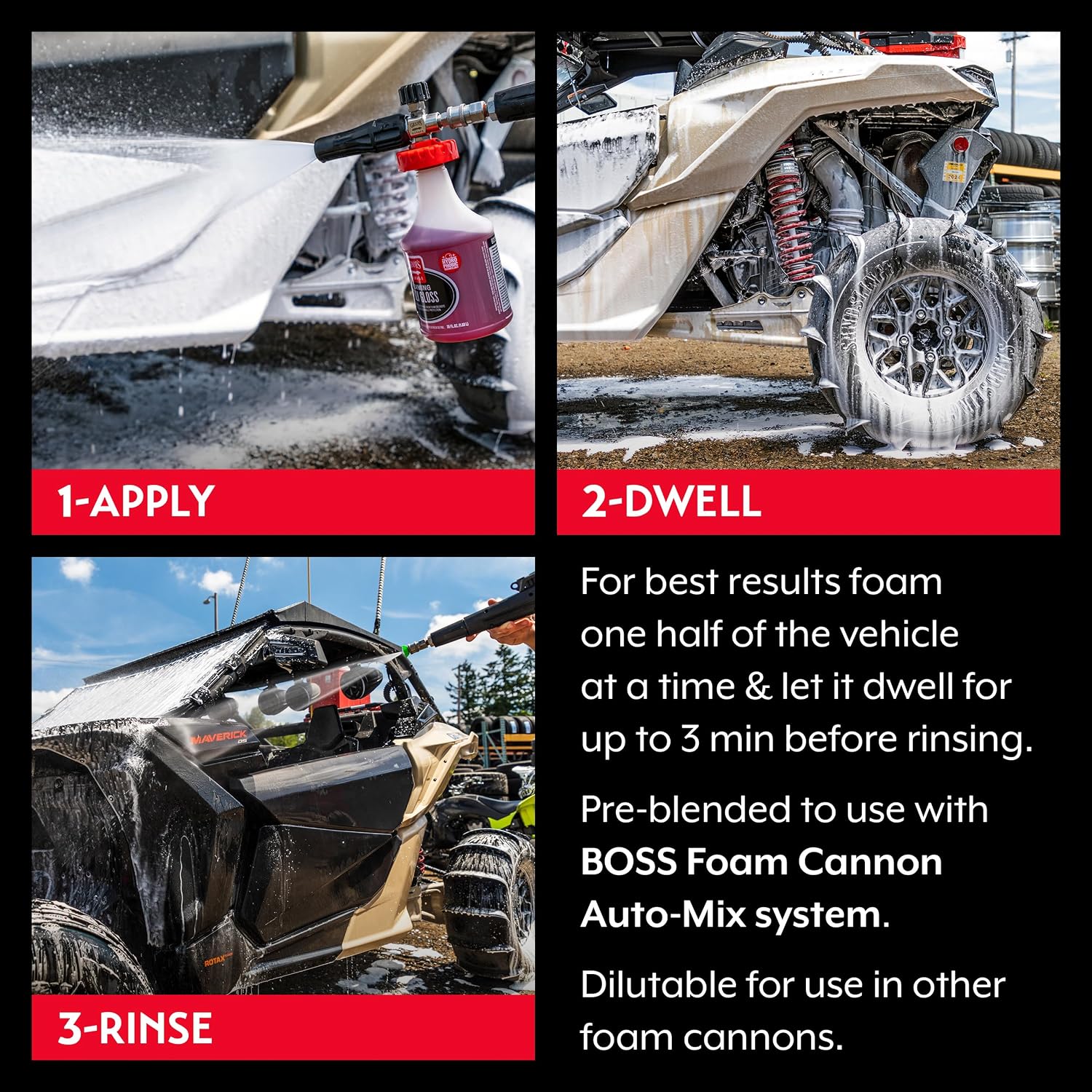 Griot's Garage Foaming Poly Gloss for Car Cleaning and Detailing, Spray Wash & Wax, Compatible with The BOSS Foam Cannon Auto-Mix System, 35oz