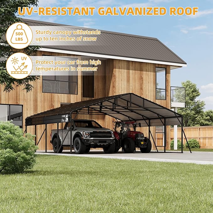 20' x 20' x 8.5' Heavy Duty Metal Carport - Image 7