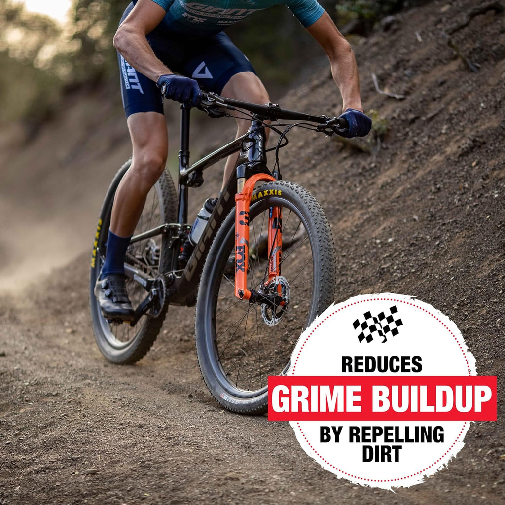 Showroom Polish and Protectant for Bicycles, High-Gloss Ceramic Finish for Bike Frames & Components, Non-Stick Dirt Repellent, UV & Rust Protection, Safe on Plastic Rubber Metal, Long-Lasting Shine