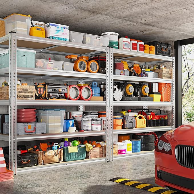 REIBII 40" W Garage Shelving 2500LBS Storage Shelves Adjustable Metal Shelving - Image 6