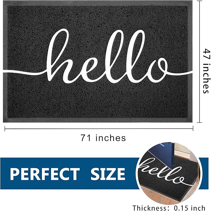 EARTHALL Funny Hello Mats Outside/Inside 71"x47", Front Door Mat Ou...