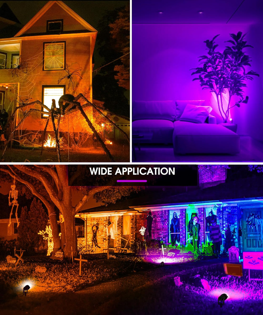 L LOHAS LED Halloween Lights Outdoor, Orange and Purple Spotlight 5W