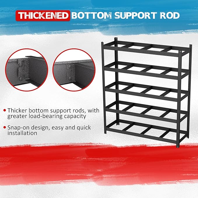MUPATER 72.05” W × 24.02” D × 83.86” H, Heavy Duty Metal Storage Shelves - Image 9