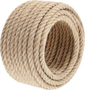 Jute Rope Heavy Duty - 1/2inch 50ft Natural Twine Twisted Manila Hemp Ropes Indoor and Outdoor Decorative Kits for Crafts Porch Swing Nautical Tug of War Deer Hunting Landscaping