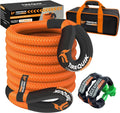 Kinetic Recovery Rope (1" x 30ft 48500lbs), Kinetic Tow Rope Recovery Kit with 2 Soft Shackles, Heavy Duty Offroad Snatch Strap, 35% Elasticity Tow Ropes for Trucks SUV UTV ATV Jeep Tractor