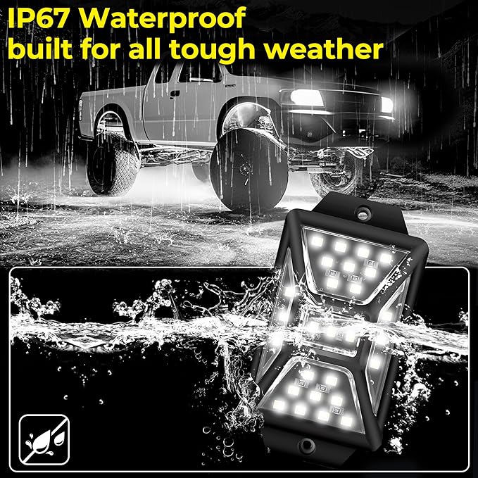 12 Pods 324 LED White Rock Lights