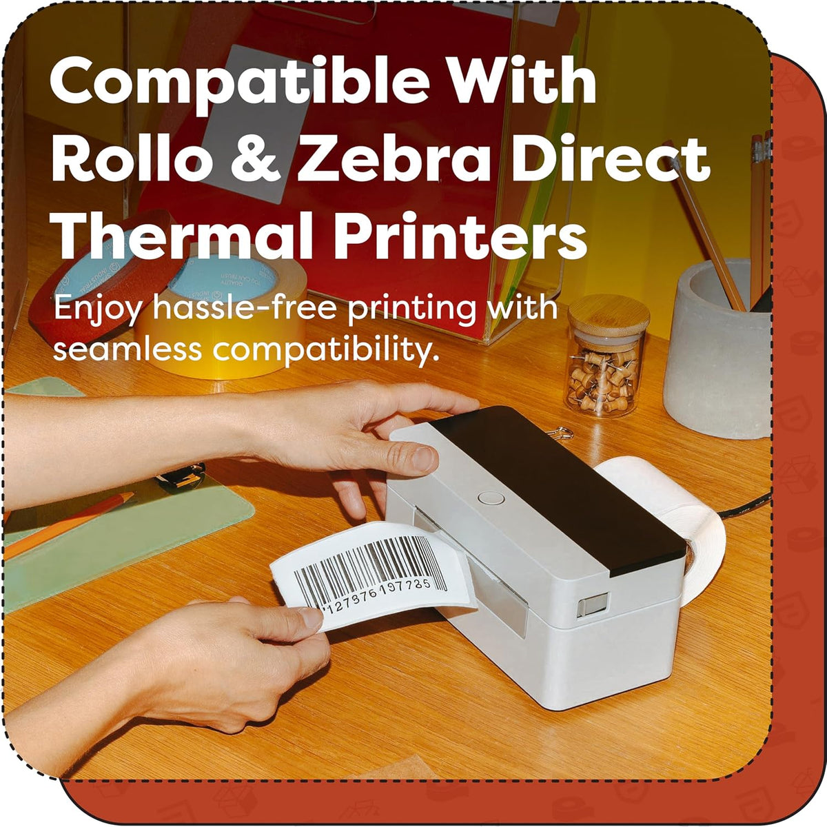 4" x 8" direct thermal labels (2000 count showing dimensions