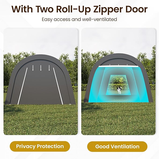 Kiss the Water Carport, Round Portable Garage, Steel Heavy Duty Carport - Image 5