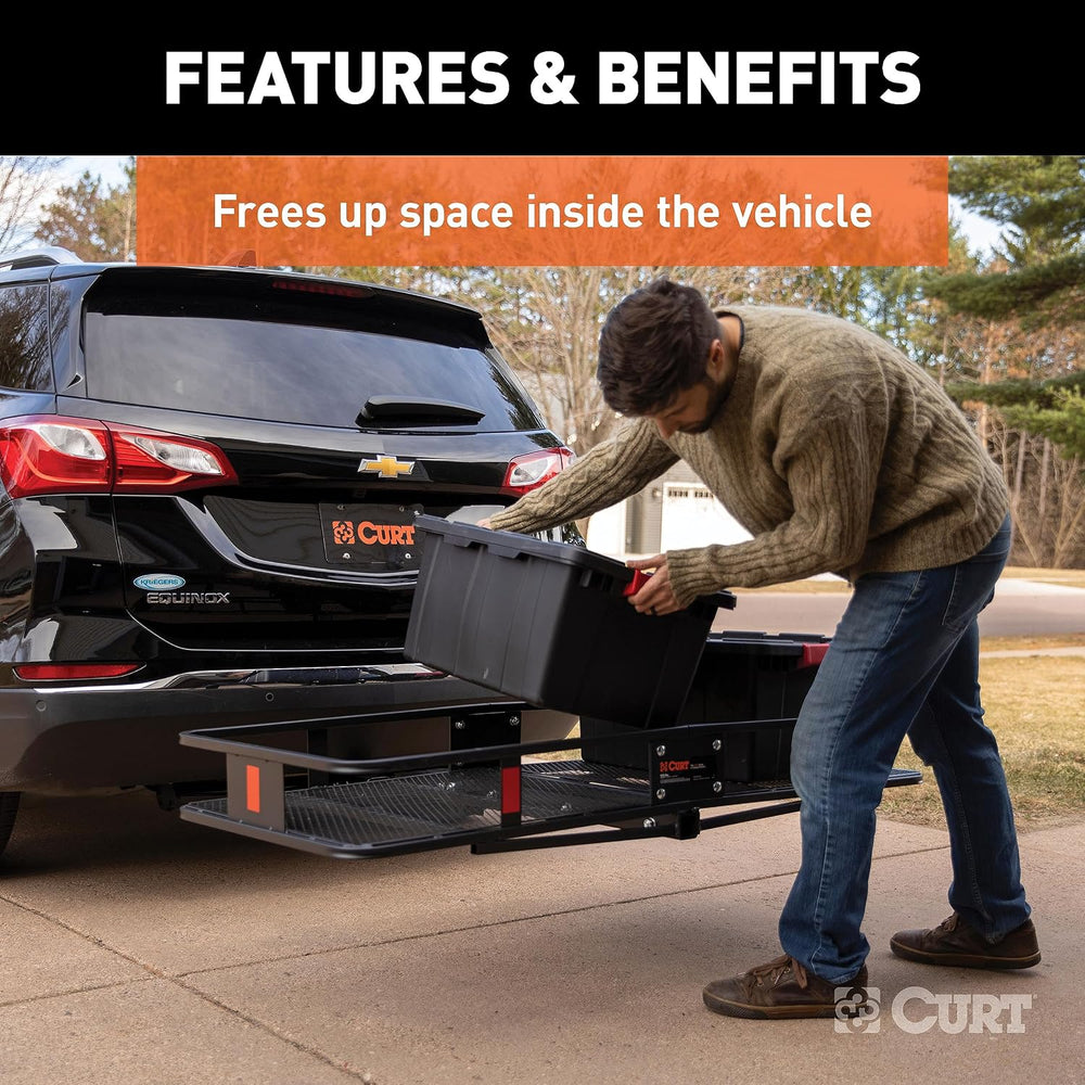 CURT 18153 Cargo Basket Hitch Trailer Hitch Cargo Carrier, 500 lbs. Capacity,...