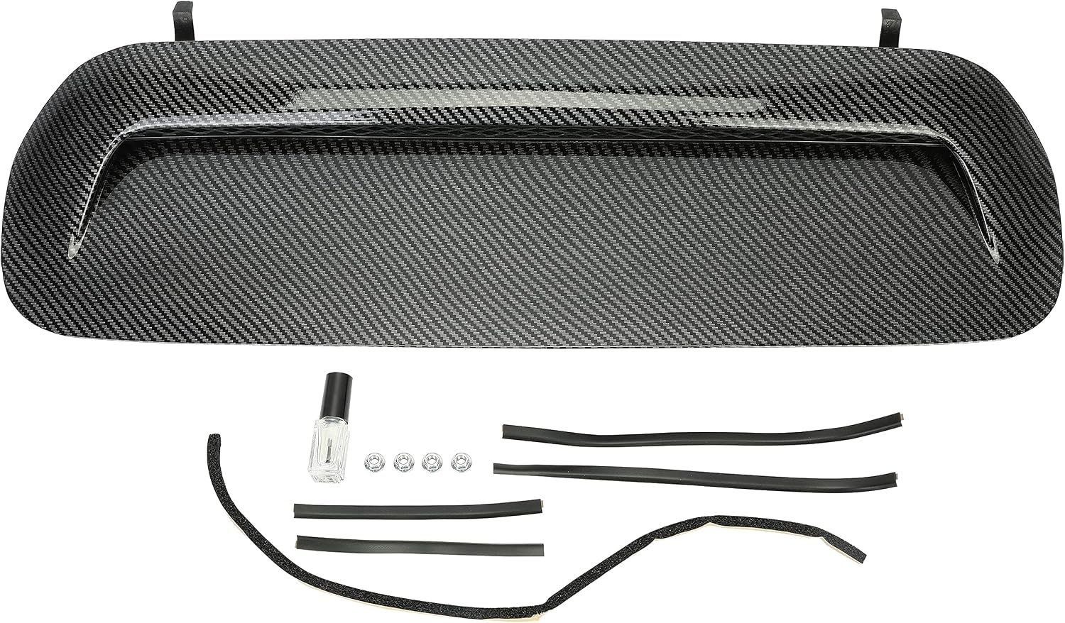 KUAFU Front Upper Hood Scoop Sport Hood Compatible with 2010-2022 Toyota 4Runner & 2012-2015 Toyota Tacoma Carbon Fiber Style Bulge Insert Upgrade Air Flow Scoop Kit Replacement for TO1231103