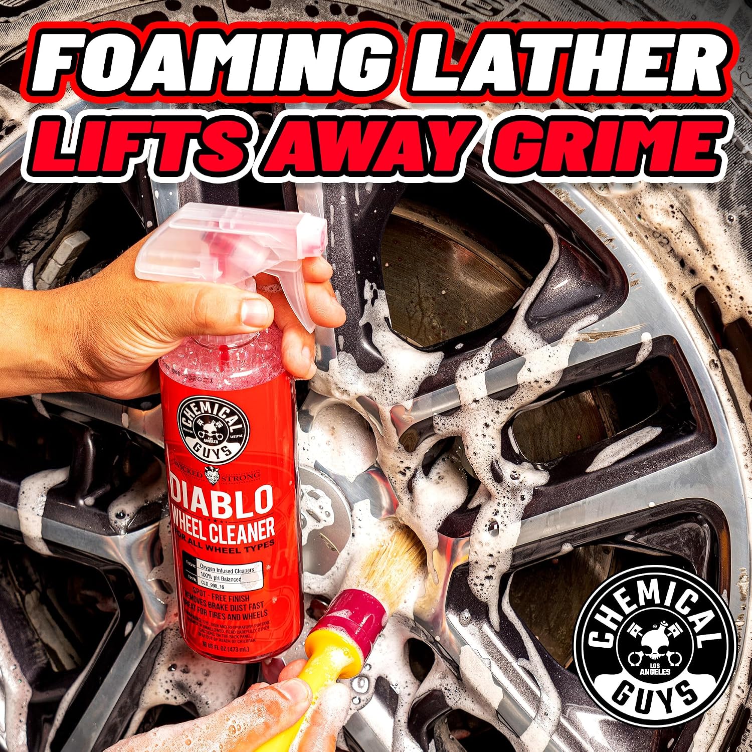Chemical Guys Diablo Wheel Cleaner Spray - 2 Pack 16 oz Bottles, Safe on All Wheel & Rim Finishes, Sprayable Formula Removes Brake Dust, Dirt & Grime, Car Care for Trucks, SUVs, Motorcycles & RVs