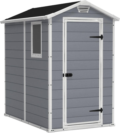 Keter Manor 4x6 Resin Outdoor Storage Shed Kit-Perfect to Store Patio Furniture