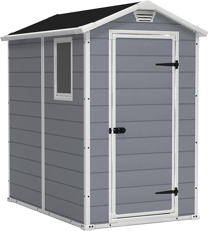 Keter Manor 4x6 Resin Outdoor Storage Shed Kit-Perfect to Store Patio Furniture by Keter