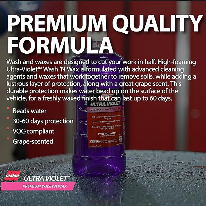 Malco Ultra Violet Premium Wash'n Wax – Best 2-In-1 Car Wash and Wax/Cleans and - Image 6