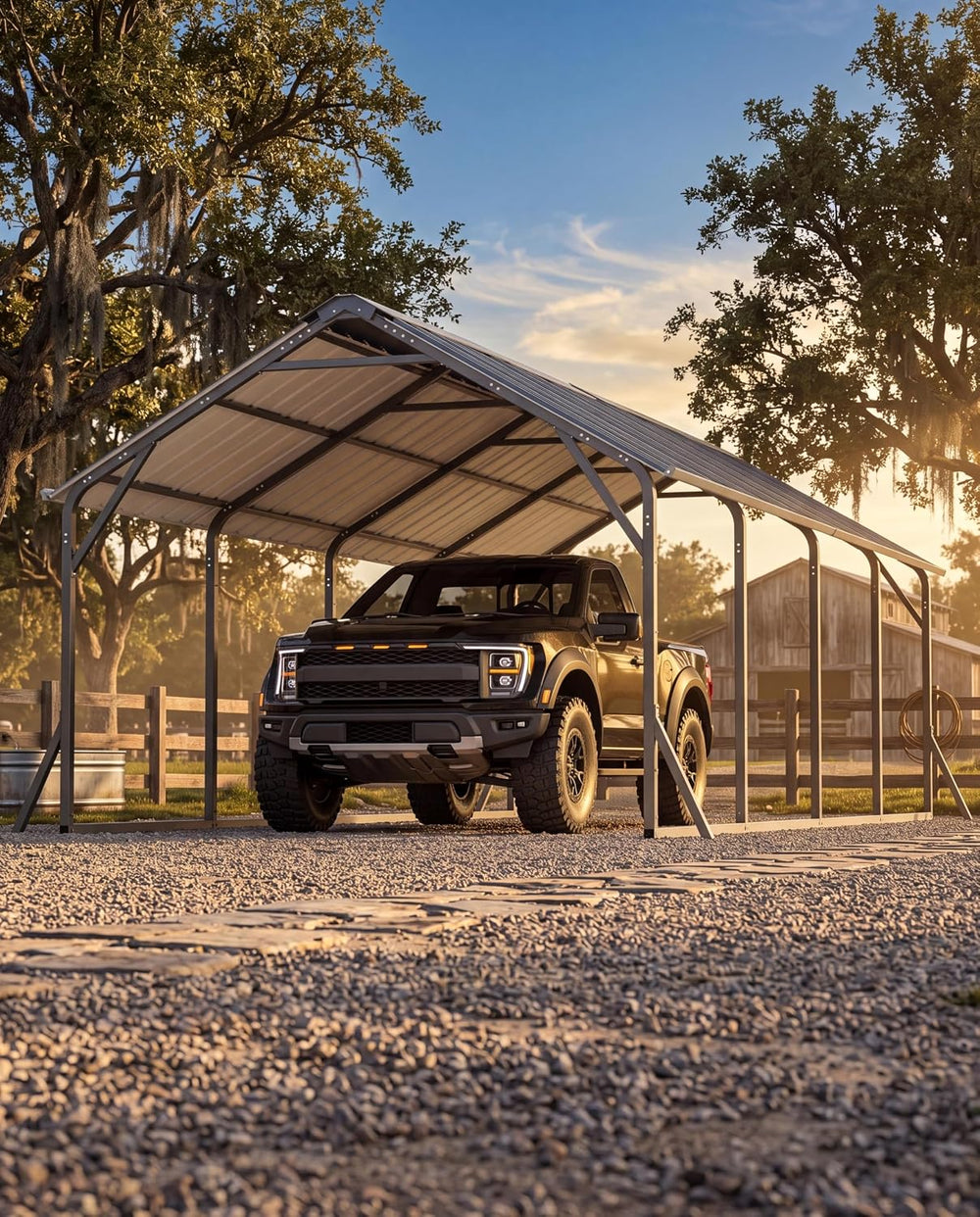 GarveeLife 11x20 FT Metal Carport with Vertical Roof