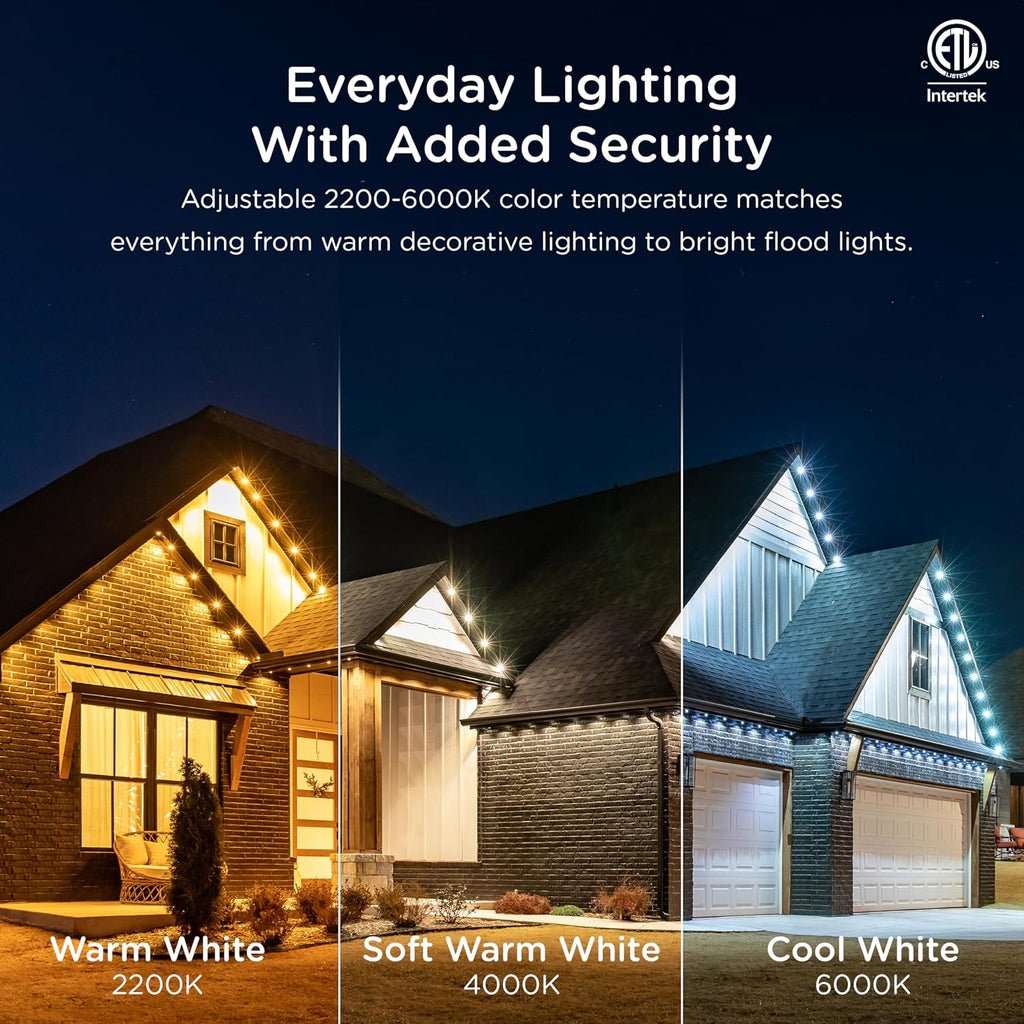 enbrighten eternity permanent outdoor lights, 100ft, 72 lights showing dimensions