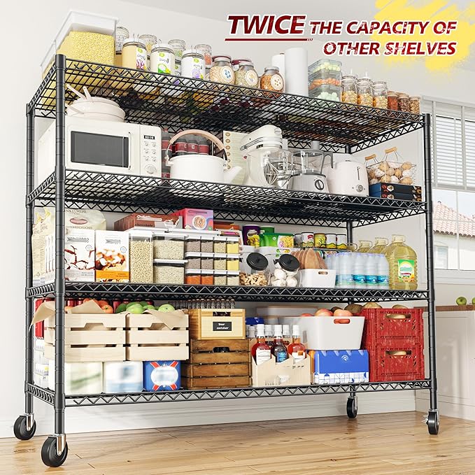 REIBII 55.5''W Storage Shelves 2500LBS Wire Shelving Unit - Image 7