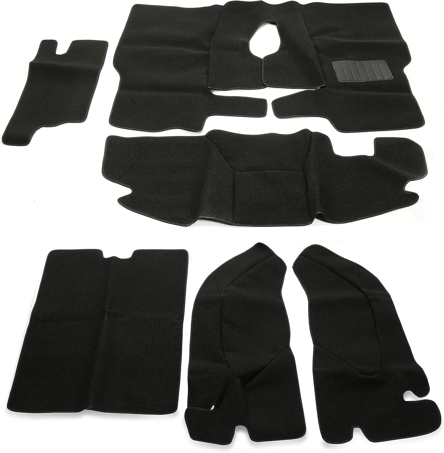 Kojem Full Set Carpet Kit Floor Liner Compatible with 1997-2006 Jeep Wrangler TJ Interior Floor Rug Mat Carpet Pad Black 6PCS