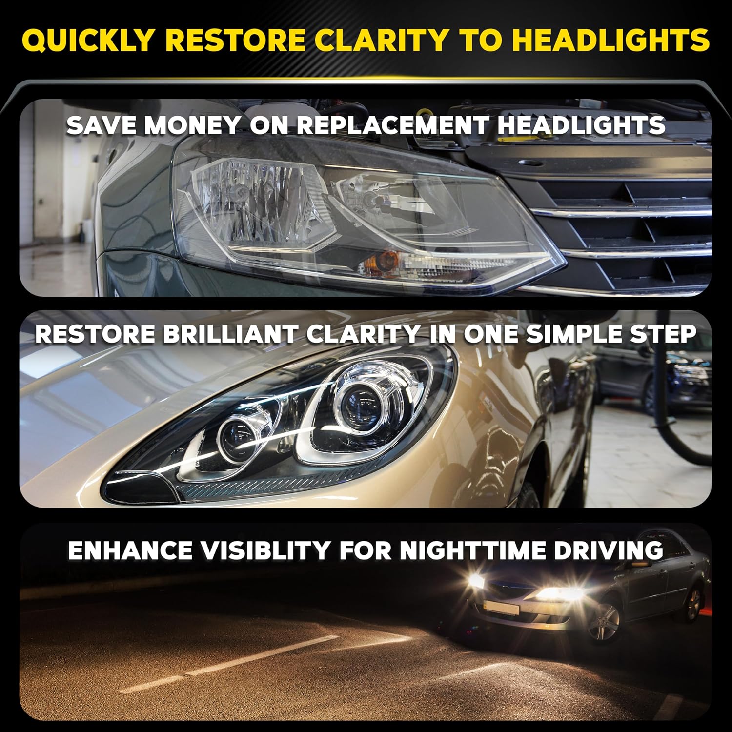 Meguiar's PlastX Clear Plastic Polish, Headlight Restoration Polish, Plastic Cleaner & Scratch Remover, Restores Clarity, Removes Yellowing, Oxidation & Cloudiness, 10 Oz