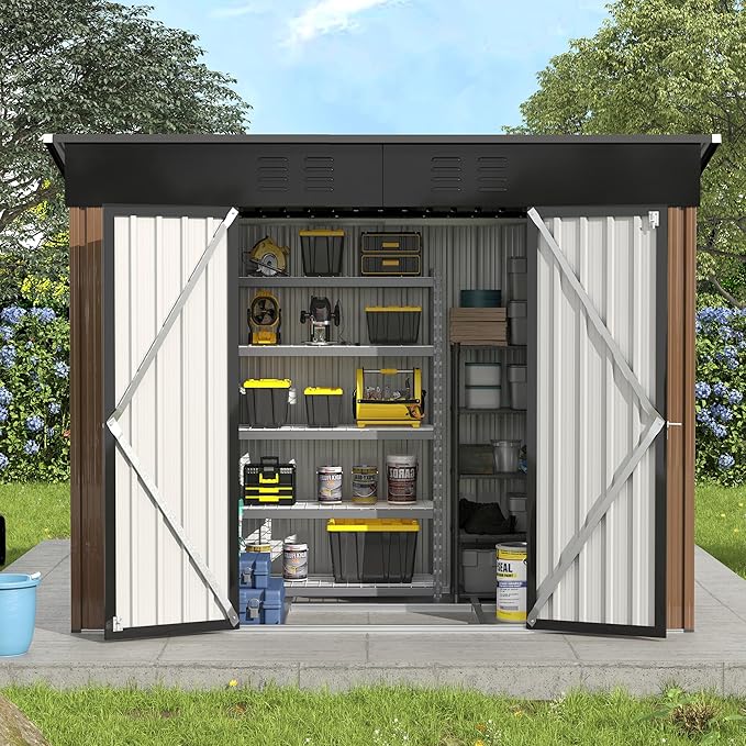 UDPATIO Outdoor Storage Shed 8x4 FT, Outside Sheds & Outdoor Storage Metal - Image 8