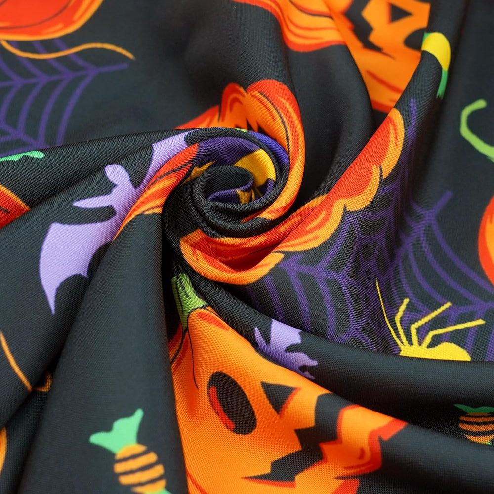 Halloween Oval Tablecloth 60x120 Inch Waterproof Bat Pumpkin Tablecloth Hallo...