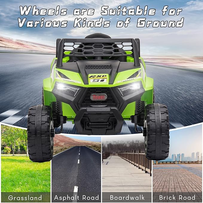 TOBBI 12V Kids Ride on Car, Electric Off-Road UTV Truck - Image 8