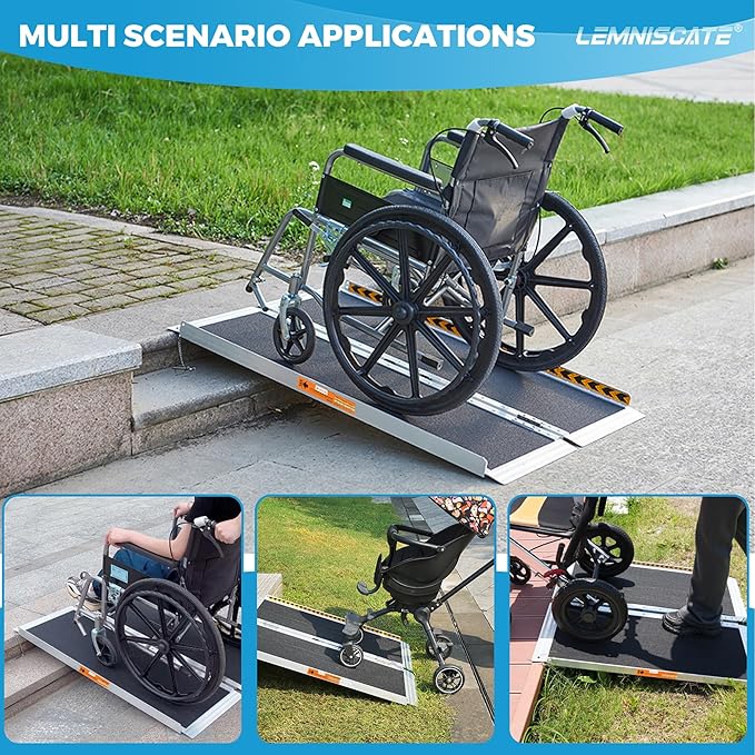 LEMNISCATE 3FT Wheelchair ramp, 29.2” W, Non-Slip Portable Aluminum Wheel Chair - Image 6