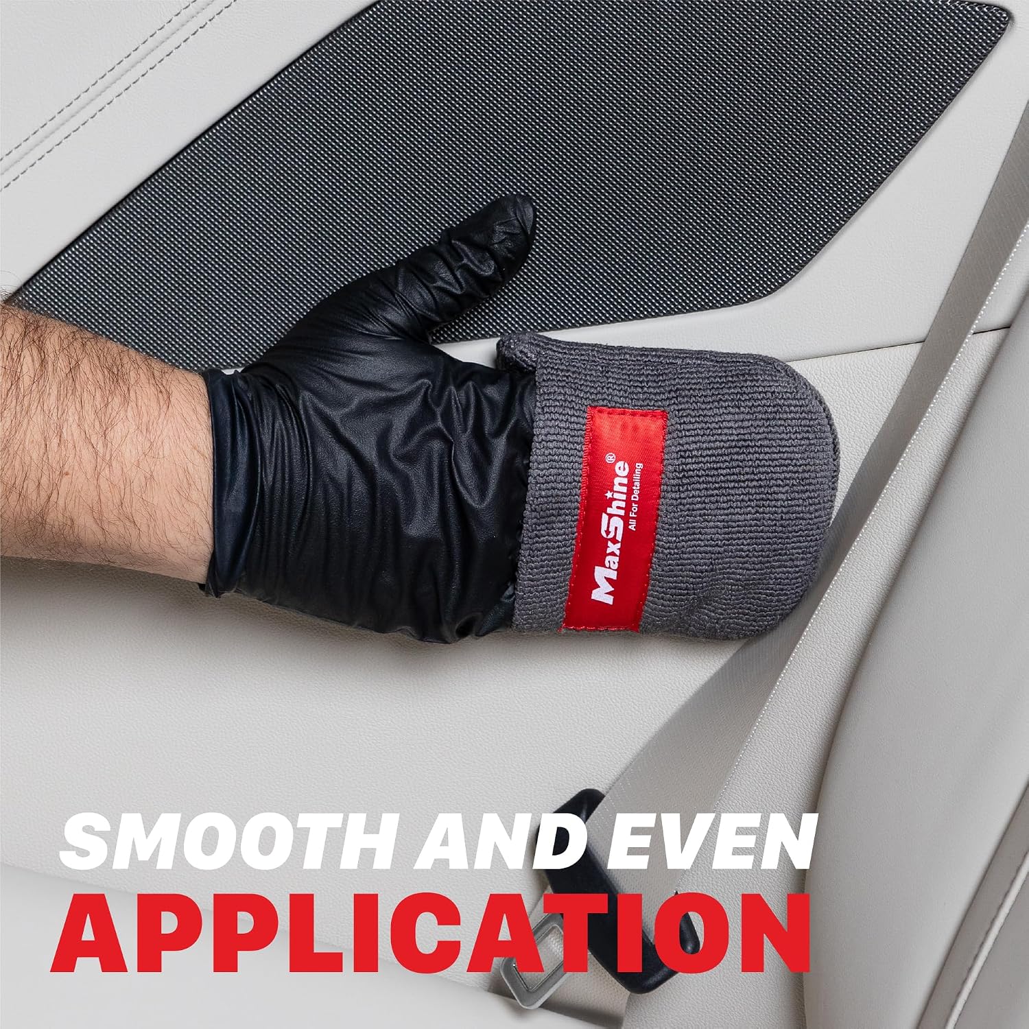 Maxshine Universal Microfiber Coating Applicator Pads, 2-Pack | Finger Pocket Design, Durable & Washable | Reusable Detailing Wax Pads for Car Coating, Sealant & Polish Application