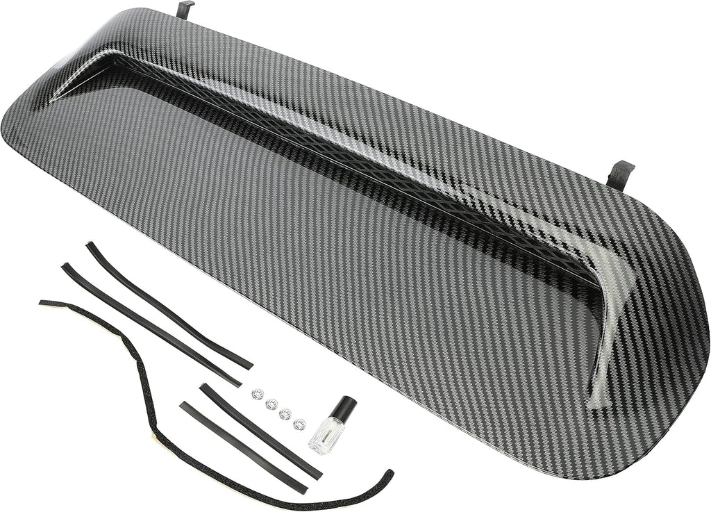 KUAFU Front Upper Hood Scoop Sport Hood Compatible with 2010-2022 Toyota 4Runner & 2012-2015 Toyota Tacoma Carbon Fiber Style Bulge Insert Upgrade Air Flow Scoop Kit Replacement for TO1231103
