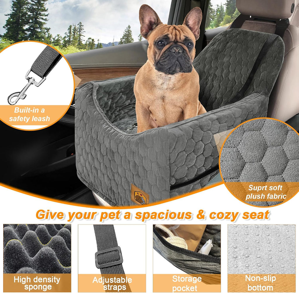 dog car seat for small/medium dogs, memory foam, close-up detail