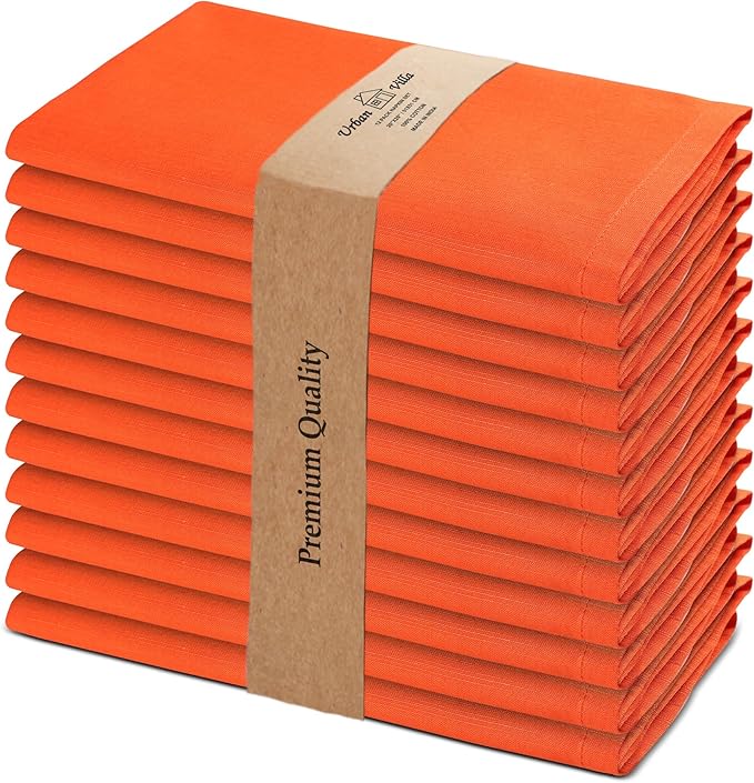 Urban Villa Cloth Napkins Halloween Dinner Napkins Solid Orange Color 20'...