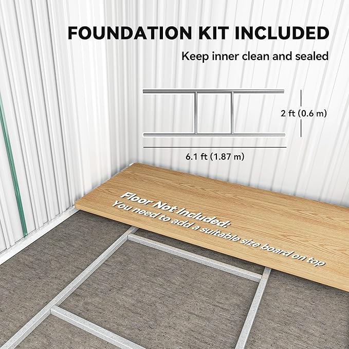 Outsunny 7' x 4' Outdoor Storage Shed, Metal Garden Tool House - Image 5
