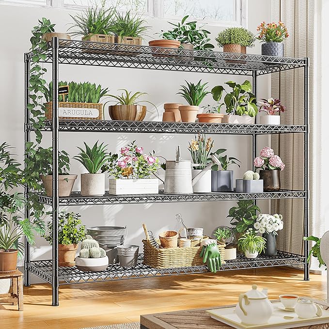 REIBII 2560LBS Storage Shelves 55.5"W Metal Shelving Unit 4 Tier Wire Shelving - Image 8