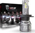 MZS H4/9003 Bulb for Motorcycle, H4 Fog Bulb 400% Brighter, 6500K Cool White, Fast-Cool, Plug and Play, Powersport Light, Pack of 1
