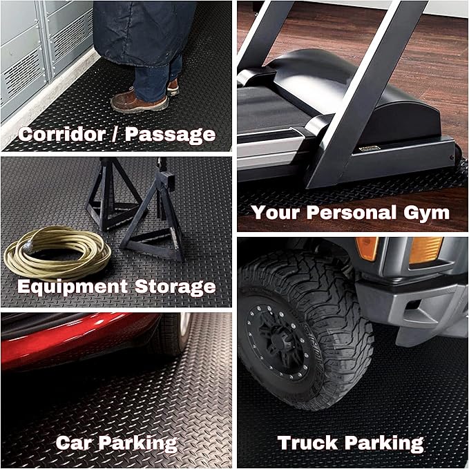 SEAL 4 x 6 Ft Premium Garage Floor Mat, Solid 2.8mm Thickened Black Commercial - Image 6