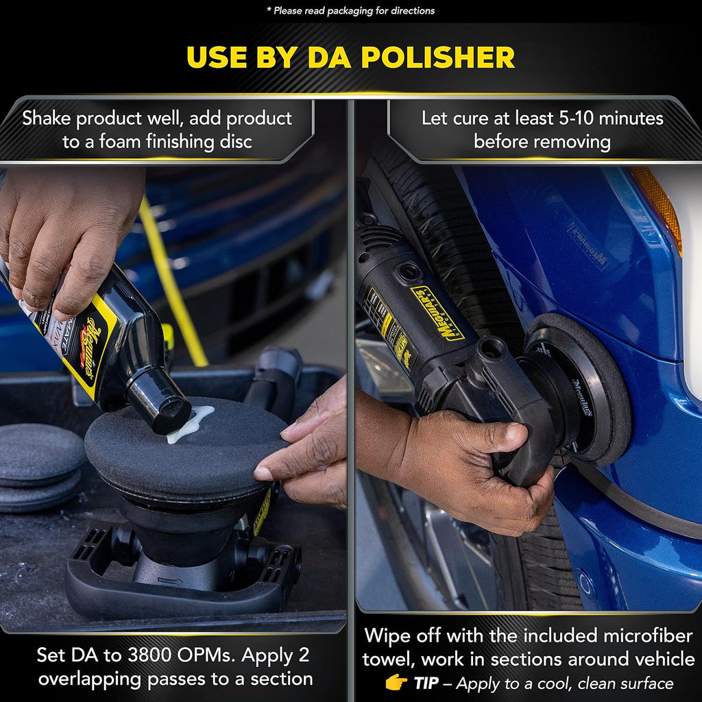 Meguiar's Ultimate Liquid Wax, Improved Liquid Car Wax Formula for Durable Protection that Shines, Premium Towel and Applicator Pad Car Accessories Included, 16 Oz Bottle