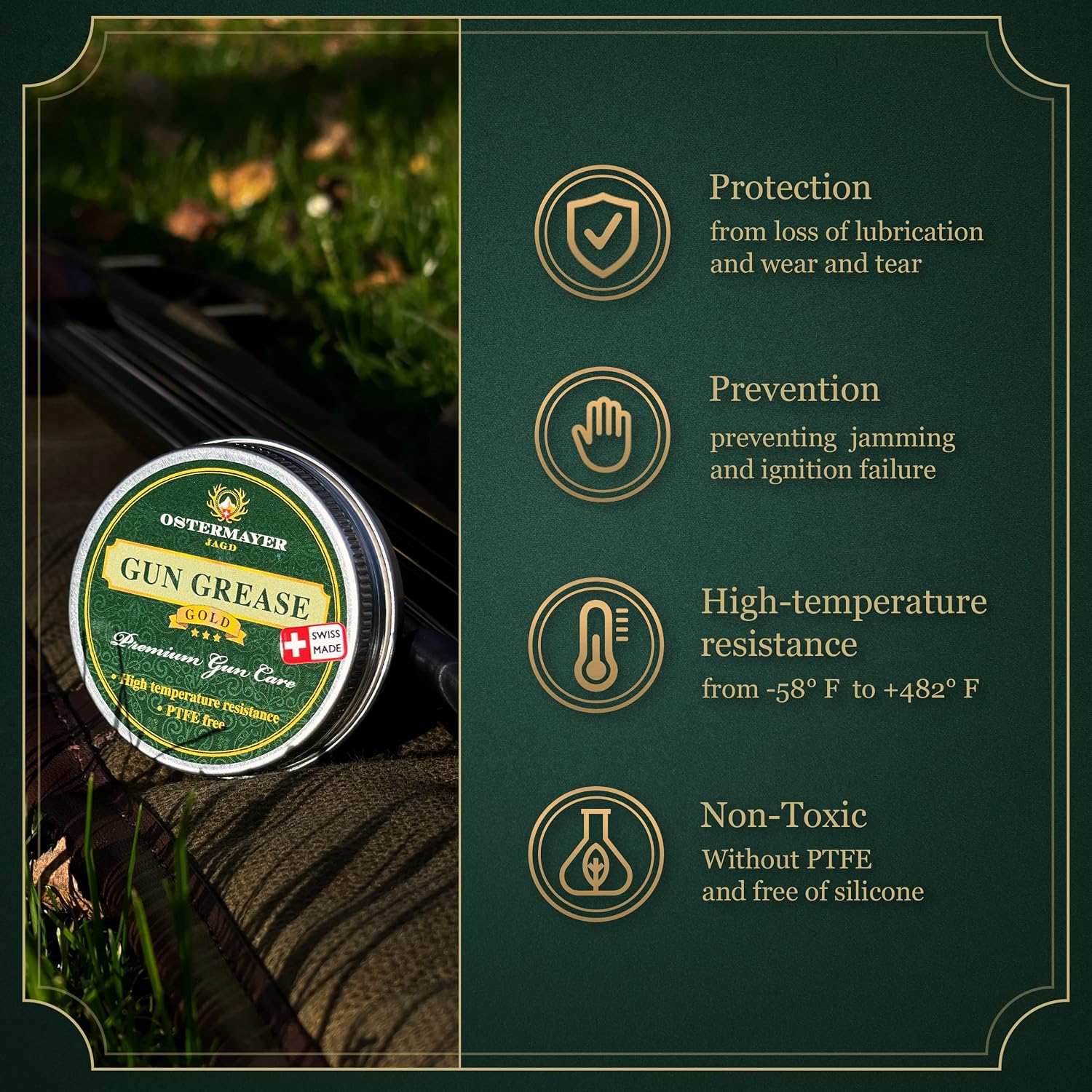 Gun Grease Gold Lubricant - Swiss Made high Performance Grease