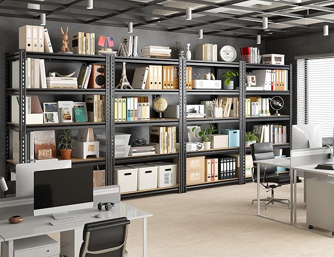 Set of 2 Storage Shelves, 27.7"W Metal Shelving 2010LBS Garage Shelving Heavy - Image 7