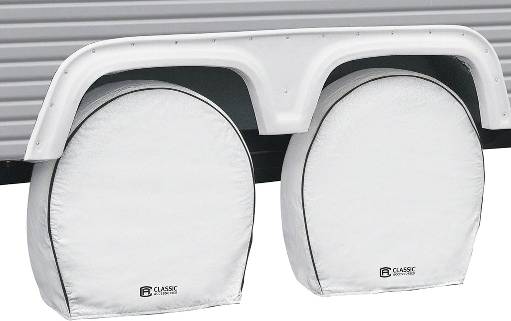Classic Accessories Deluxe RV Wheel Cover - Tire & Wheel Sun Protection White/27.5''L x 8.75''W x 27.25''H