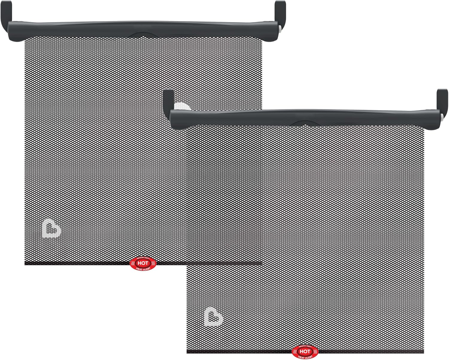 Munchkin Brica Sun Safety Car Window Shade with Heat Alert, Helps Block UVA/UVB Rays, 2 Pack, Black