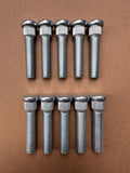 10PCS 1" Extender Longer 7/16-20 Serrated Wheel Studs 0.56 in. Knurl 2.32 in UHL Length Replacement for Elder Buick Oldsmobile Pontiac GMC 1961-1985, Chevrolet 1938-1990