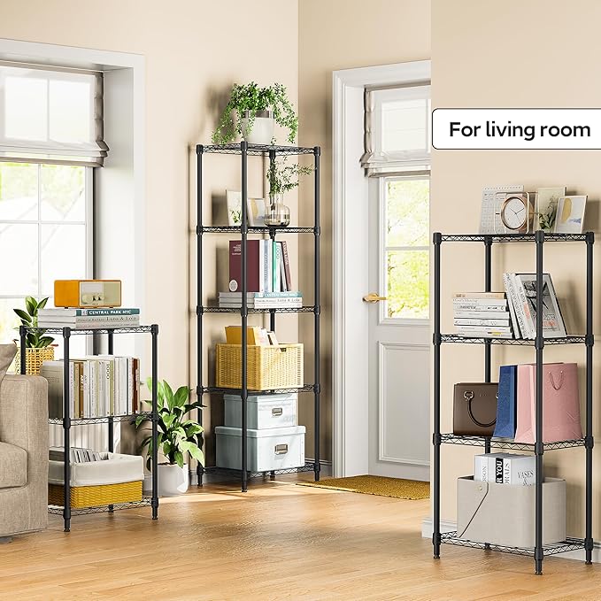 4 Tiers Shelf Metal Storage Shelves Wire Rack Closet Organizers - Image 2