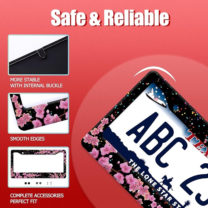 Cherry Blossom License Plate Frame Beautiful Flowers License Plate Frames - Image 2