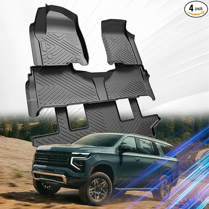 Floor Mat for 2021-2024 Chevrolet/Chevy Suburban/GMC Yukon XL, 3 Row All by SSESS